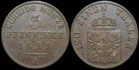 3 пфеннинга Пруссия 1855 A