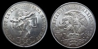 25 песо Мексика 1968 Олимпиада в Мехико
