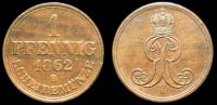 1 пфенниг Ганновер 1862 В