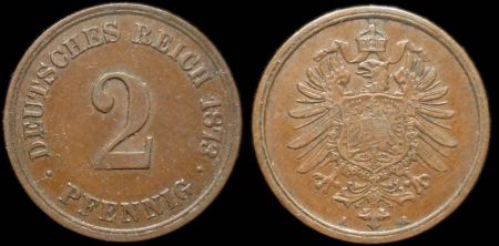 2 пфеннига Германия 1873 А