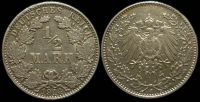 1/2 марки Германия 1914 J