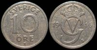 10 эре Швеция 1946 (Король Густав V)