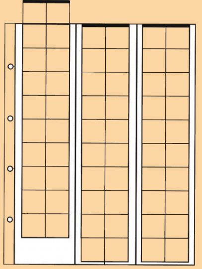 Лист для монет на 60 ячеек, скользящий (формат Optima)