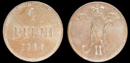 1 пенни Финляндия 1906