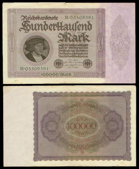 Германия 100000 марок 1922 год (№03509391 R)