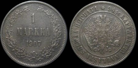1 марка Финляндия 1907 L