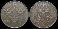 5 эре Швеция 1948 (Король Густав V)