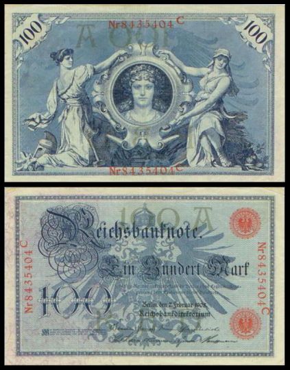 Германия 100 марок 1908 год (№8435404 C)
