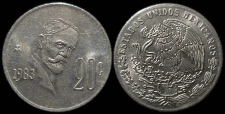 20 центаво Мексика 1983