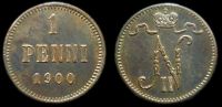 1 пенни Финляндия 1900