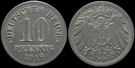 10 пфеннигов Германия 1918
