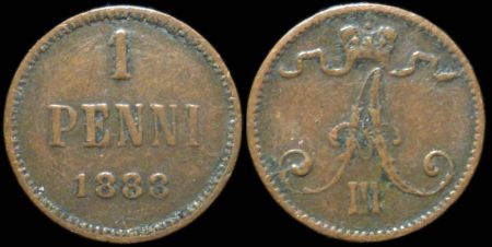 1 пенни Финляндия 1888