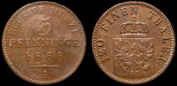 3 пфеннинга Пруссия 1868 A