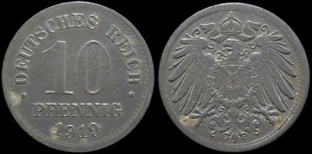 10 пфеннигов Германия 1919
