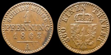 1 пфеннинг Пруссия 1863 A