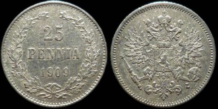 25 пенни Финляндия 1909