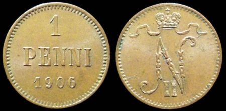 1 пенни Финляндия 1906