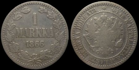 1 марка Финляндия 1866