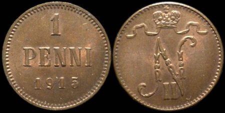 1 пенни Финляндия 1915
