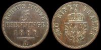 3 пфеннинга Пруссия 1866 A