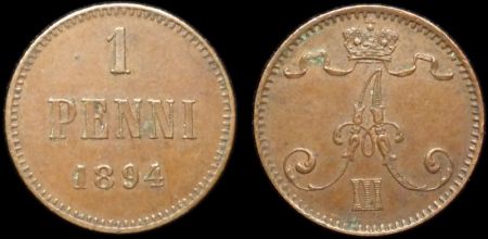 1 пенни Финляндия 1894