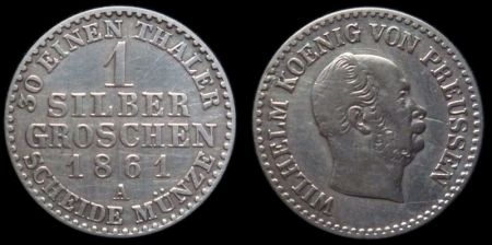 1 зилбергрош Пруссия 1861 A