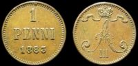 1 пенни Финляндия 1883