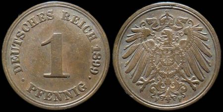 1 пфенниг Германия 1899 F