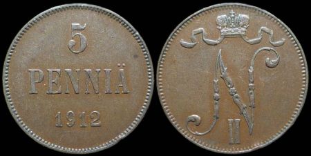 5 пенни Финляндия 1912