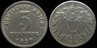 5 пфеннигов Германия 1920 J