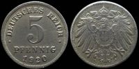 5 пфеннигов Германия 1920 J