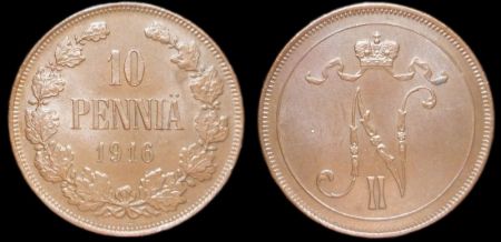10 пенни Финляндия 1916