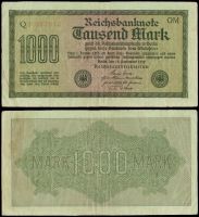 Германия 1000 марок 1923 год