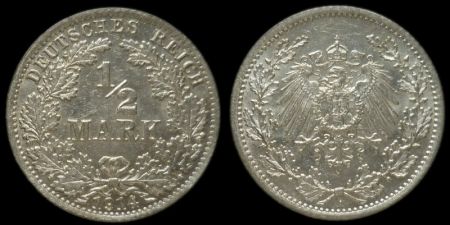 1/2 марки Германия 1914 A