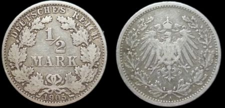 1/2 марки Германия 1905 А