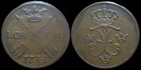1 эре Швеция 1735 SM (Король Фредрик I)
