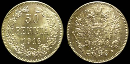 50 пенни Финляндия 1916