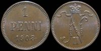 1 пенни Финляндия 1908