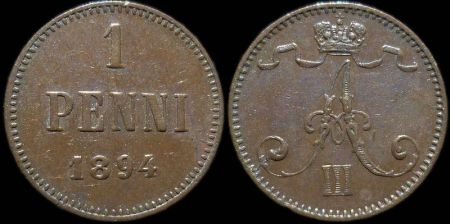 1 пенни Финляндия 1894