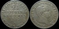2 1/2 зильбергроша Пруссия 1843 А