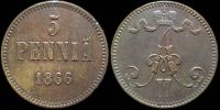 5 пенни Финляндия 1866