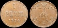 1 пенни Финляндия 1894
