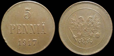 5 пенни Финляндия 1917