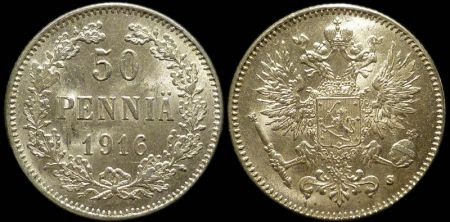 50 пенни Финляндия 1916 s