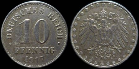 10 пфеннигов Германия 1917 A