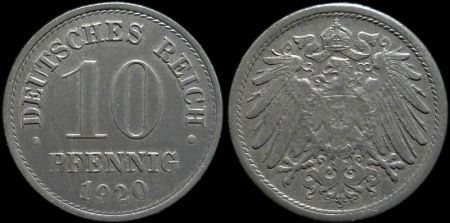 10 пфеннигов Германия 1920