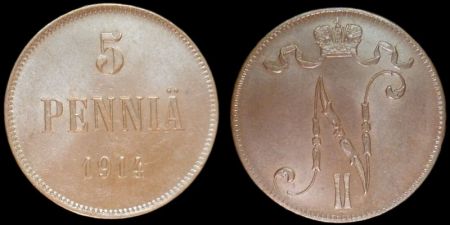 5 пенни Финляндия 1914